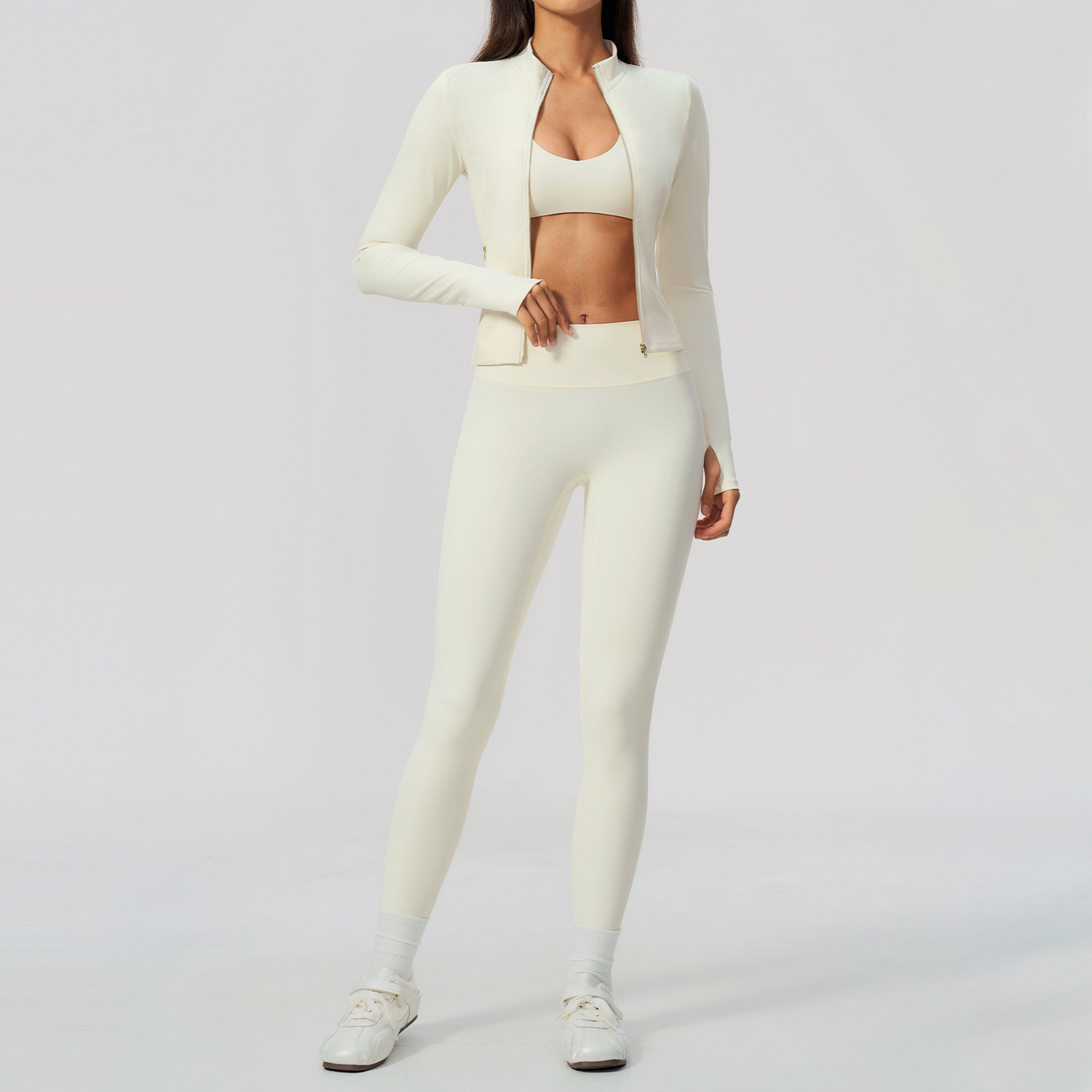 Women 2/3Pcs Yoga Set Zip Up T - Crossfit Workout With Equipment 评论和价格