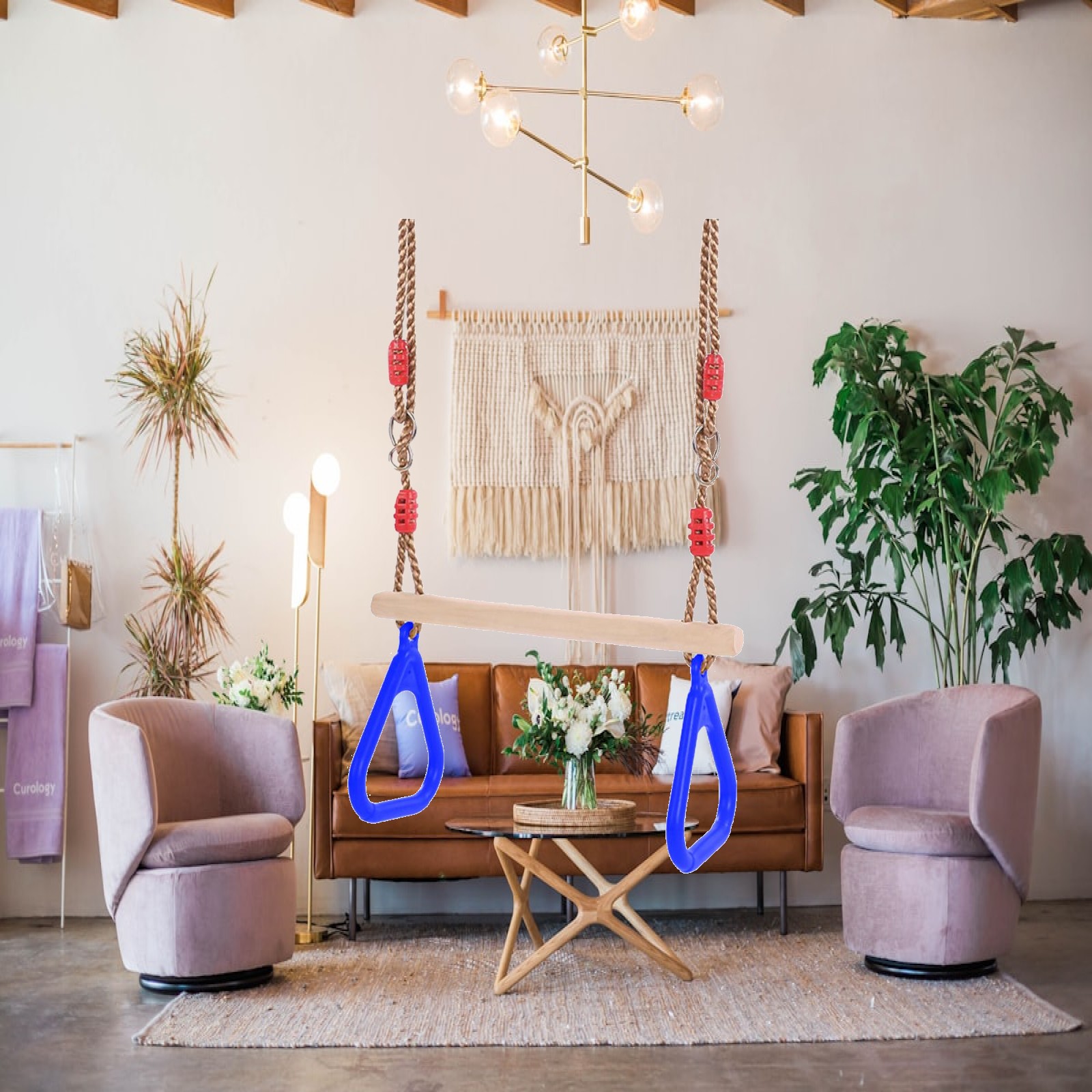 Indoor Outdoor Fun Swing Sets  - Gymnastic Ring Wood 评论和价格
