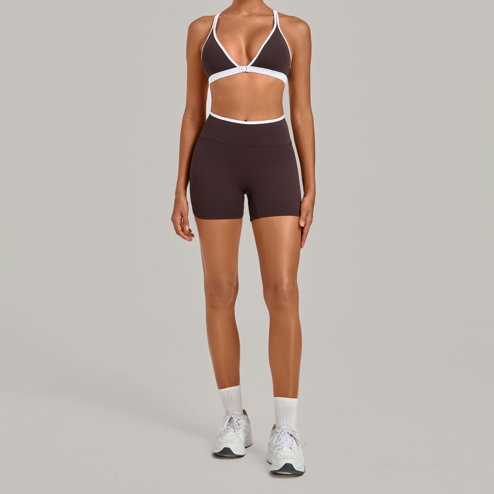 Women 2 Piece Yoga Set Deep V  - Crossfit Equipment 评论和价格